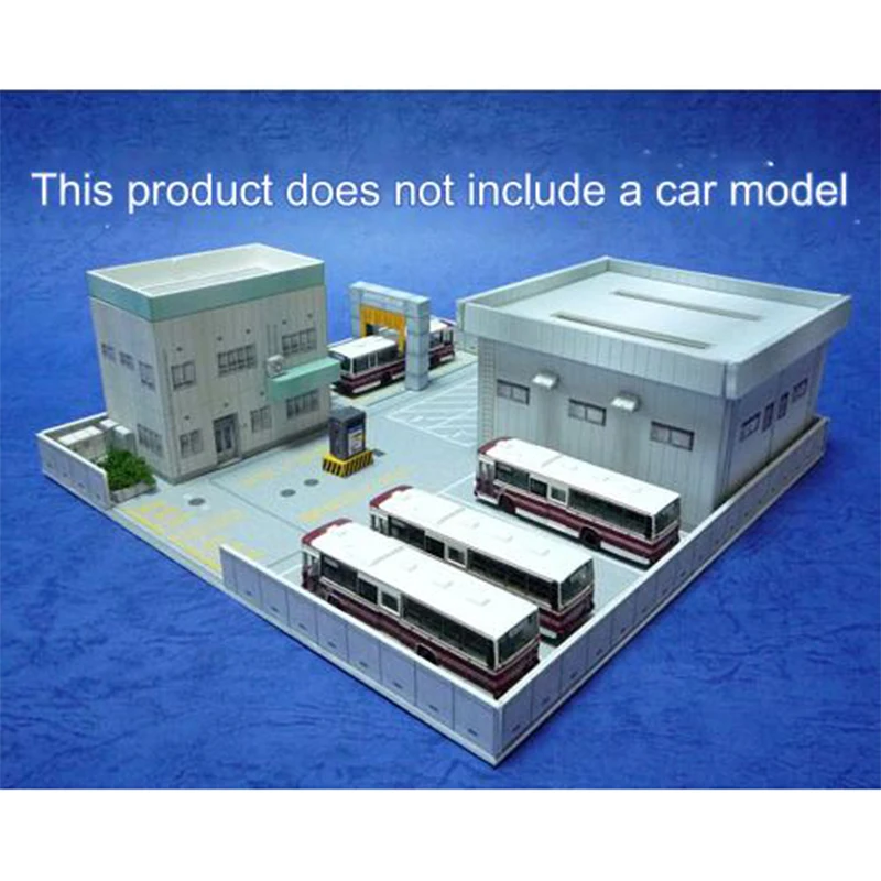 1:150 N-Scale Japanese Building Diorama 3D Paper Model Scene DIY Handmade Ornaments Bus Terminal