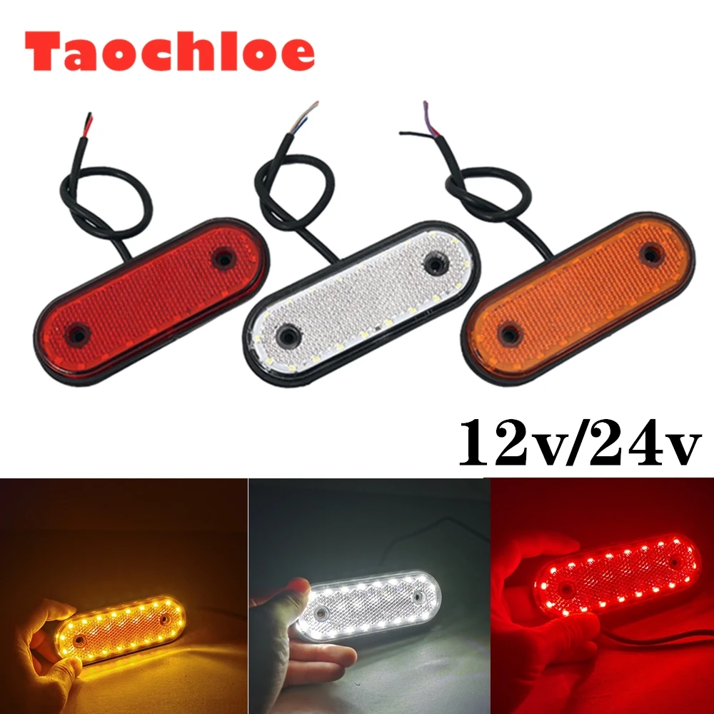10x 20led 레드 사이드 마커 라이트 24 v led 후면 클리어런스 램프 테일 라이트 트럭, rv 트레일러 트럭 픽업 보트