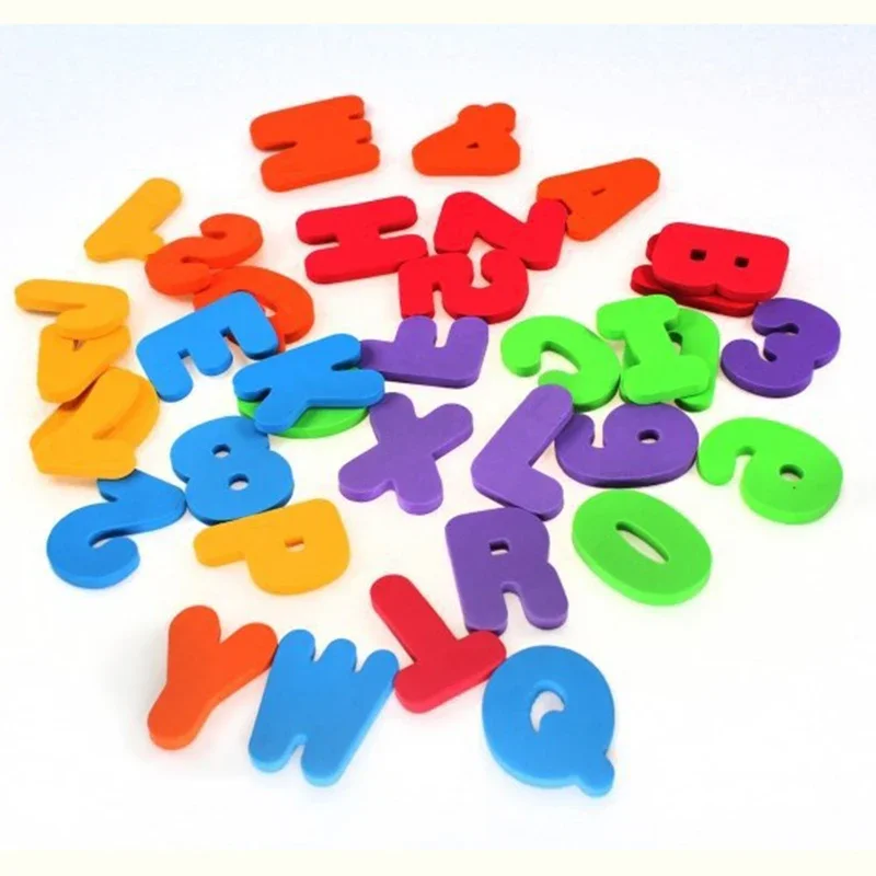 36 Teile/satz Alphanumerische Brief Bad Spielzeug 3D Puzzle Baby Bad Spielzeug Weiche EVA Kinder Baby Wasser Spielzeug Für Bad Frühen pädagogisches Spielzeug