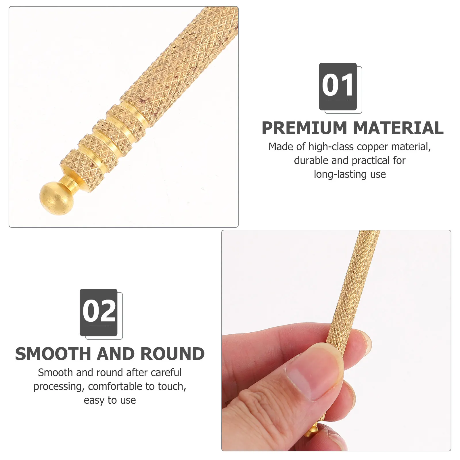 Copper Auricular Point Pen Golden Lightweight Portable Ear Acupuncture Point Probe Pain Relief Acupressure Tool Face Neck view 4