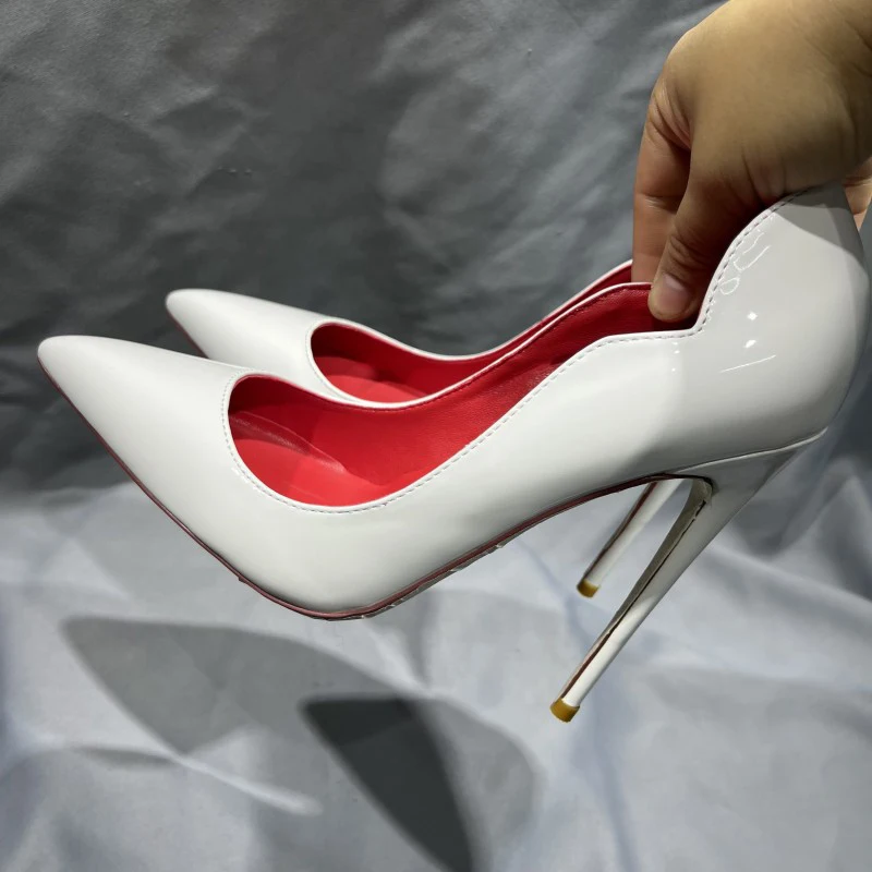 White 12cm Heel