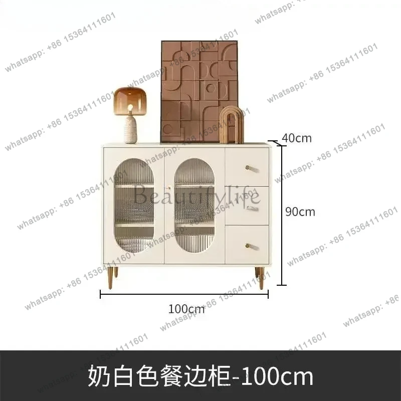 Cream Style Sideboard Cabinet Wall Small Apartment Locker Kitchen Bowl Storage Cabinet Modern Minimalist Living Room Tea Cabinet