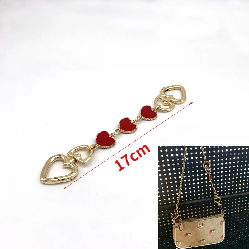 Bag Chain Strap Extender Heart-shaped Hanging Replacement Chain For Purse Clutch Handbag Bag Extension Chain Bag Accessories