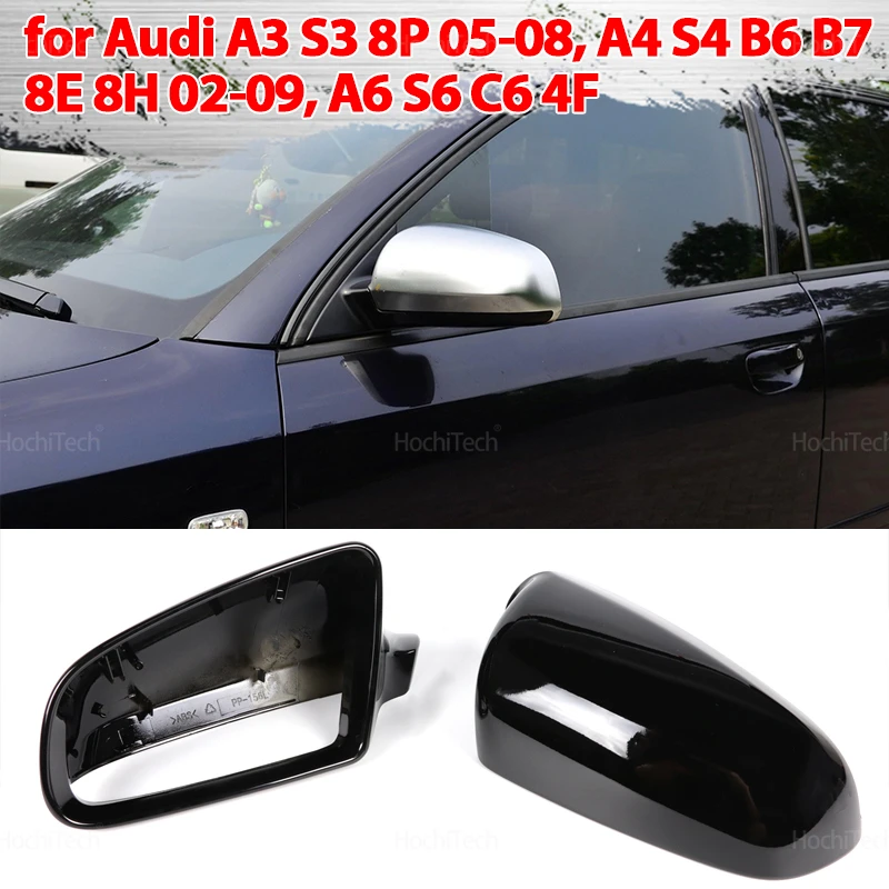 

Carbon Fiber Style Black Rearview Side Car Mirror cover Caps for Audi A3 S3 8P 05-08, A4 S4 B6 B7 8E 8H 02-09, A6 S6 C6 4F