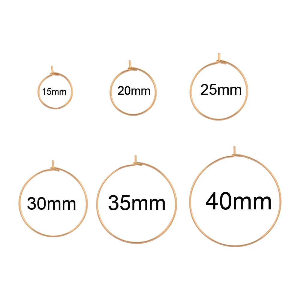 20pcs/lot Stainless Steel Gold Big Circle Wire Earrings High Quality for DIY Hoop Earring Jewelry Making Accessories Supplies