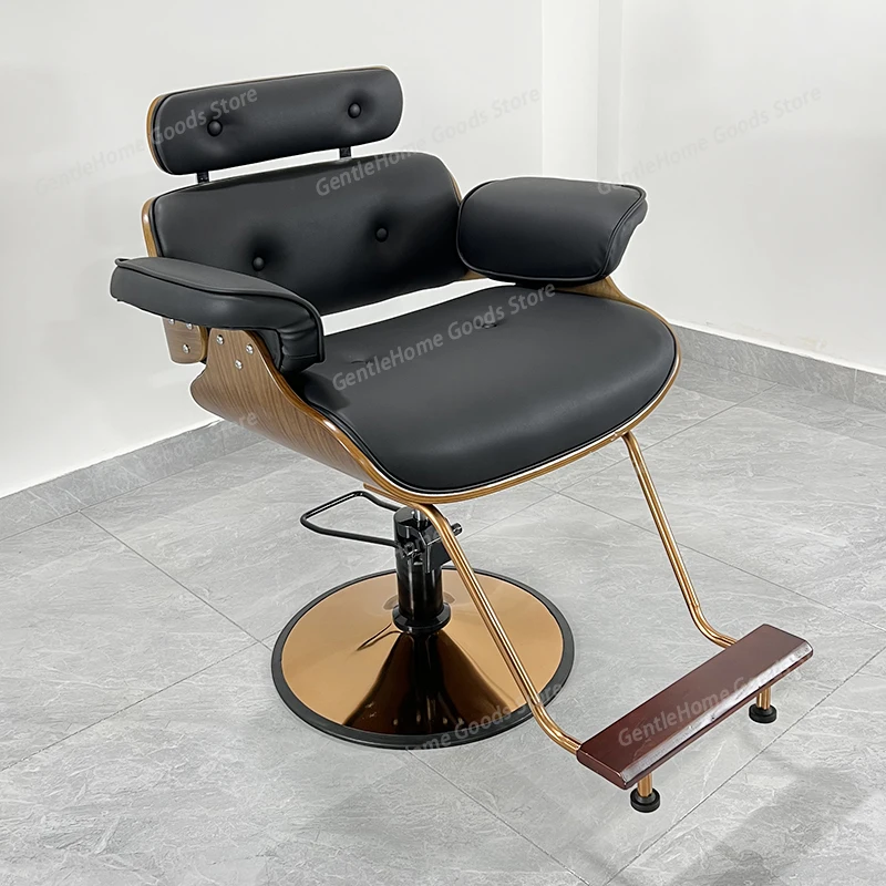 Fauteuil de Barbier Rétro de Luxe Vintage pour Hommes, Chaise de Coiffure Classique Simple Haut de Gamme, Confort Moderne, Chaises de Salon, Mobilier de Salon