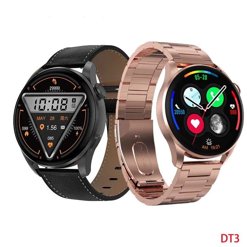 DT3 Wireless Charging Smart Watch  IP68 Waterproof Sport Heart Rate Monitor Bluetooth Call Music Player Smartwatch