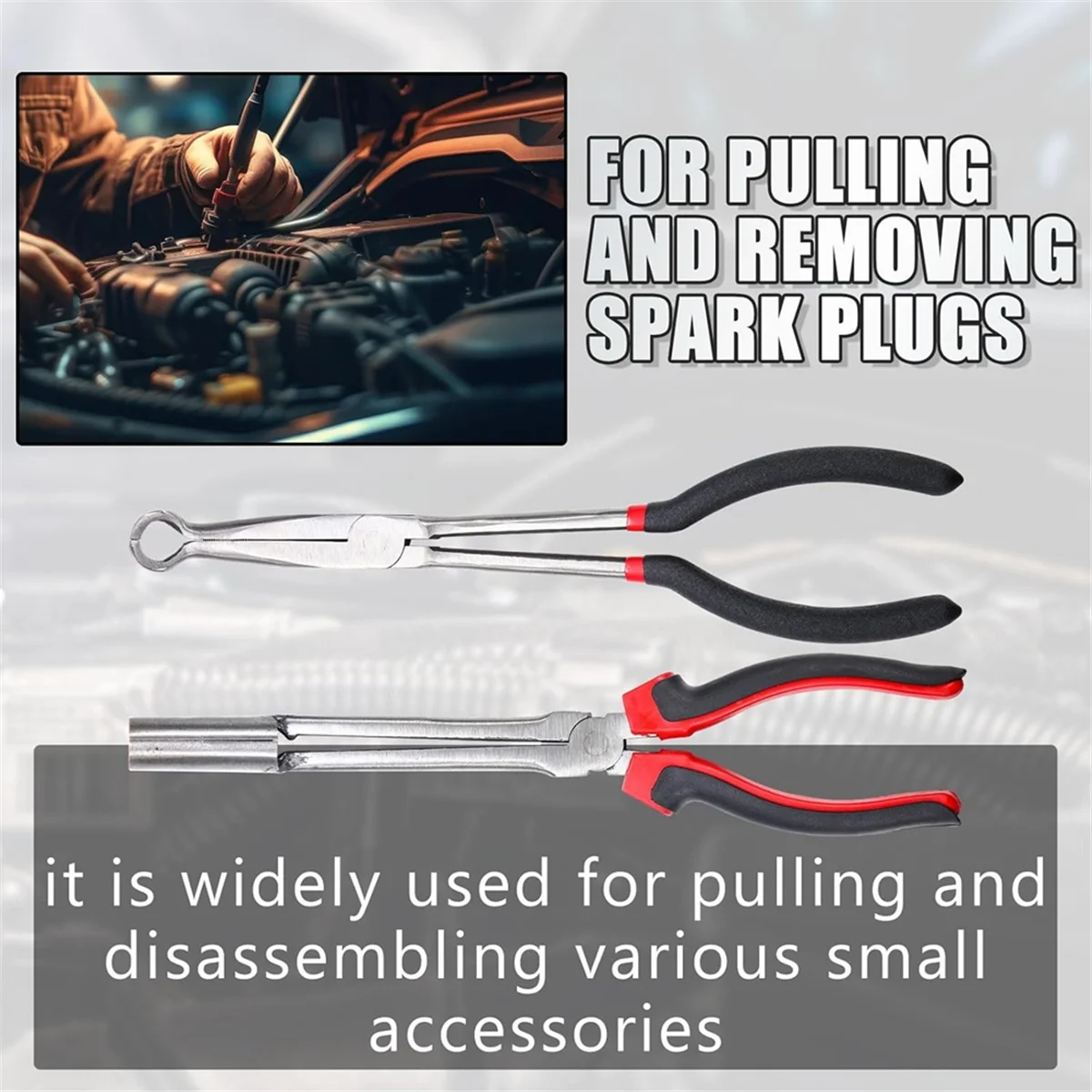 

A002 2 Pack Spark Plug Wire Removal Tool Kit Spark Plug Boot Removal Tool and Pliers Pulling Tool,Wire Puller Removal Tool A