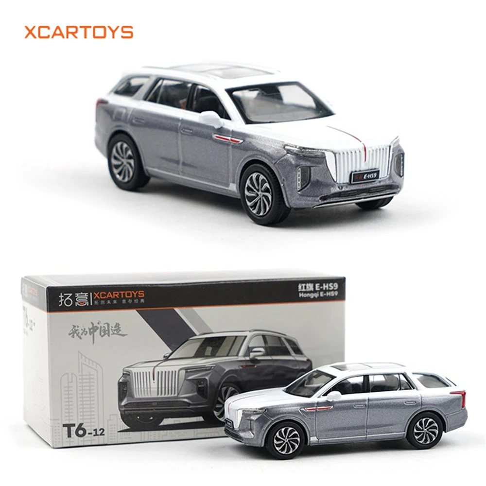 

Игрушечный автомобиль из сплава Xcartoys 1/64, модель автомобиля Hongqi E-HS9, двухцветные настольные украшения, модель дисплея, коллекция игрушек, подарок