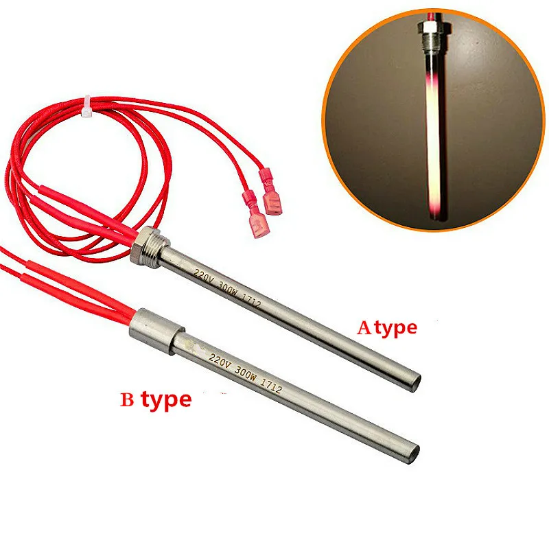 Pellet Stove Igniter Hot Rod Heating Tube Ignitor 10*140/150/170 mm M16*1.5 Thread For Fireplace Grill Stove 300/350W 220V