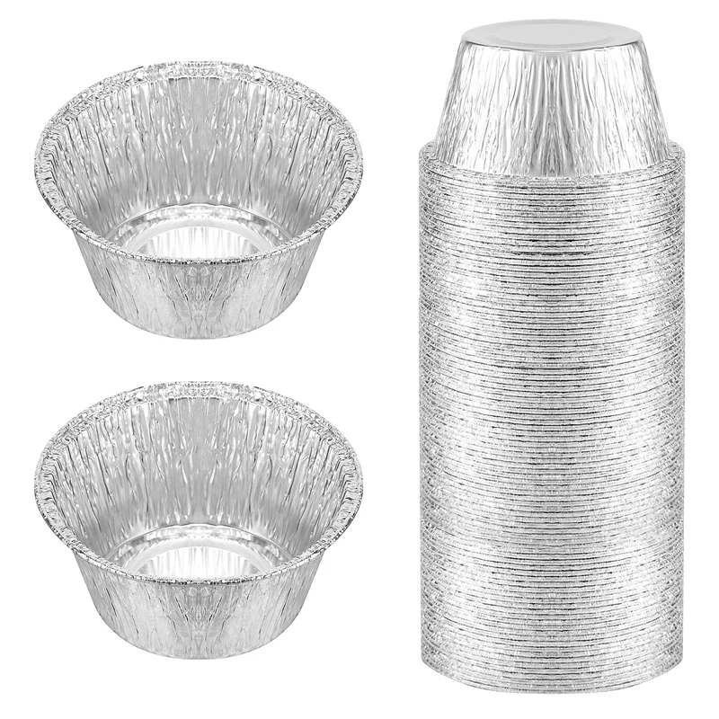 Copo de papel de folha de alumínio ramekin 150 pacote copo de cozimento de folha de alumínio descartável ramekin