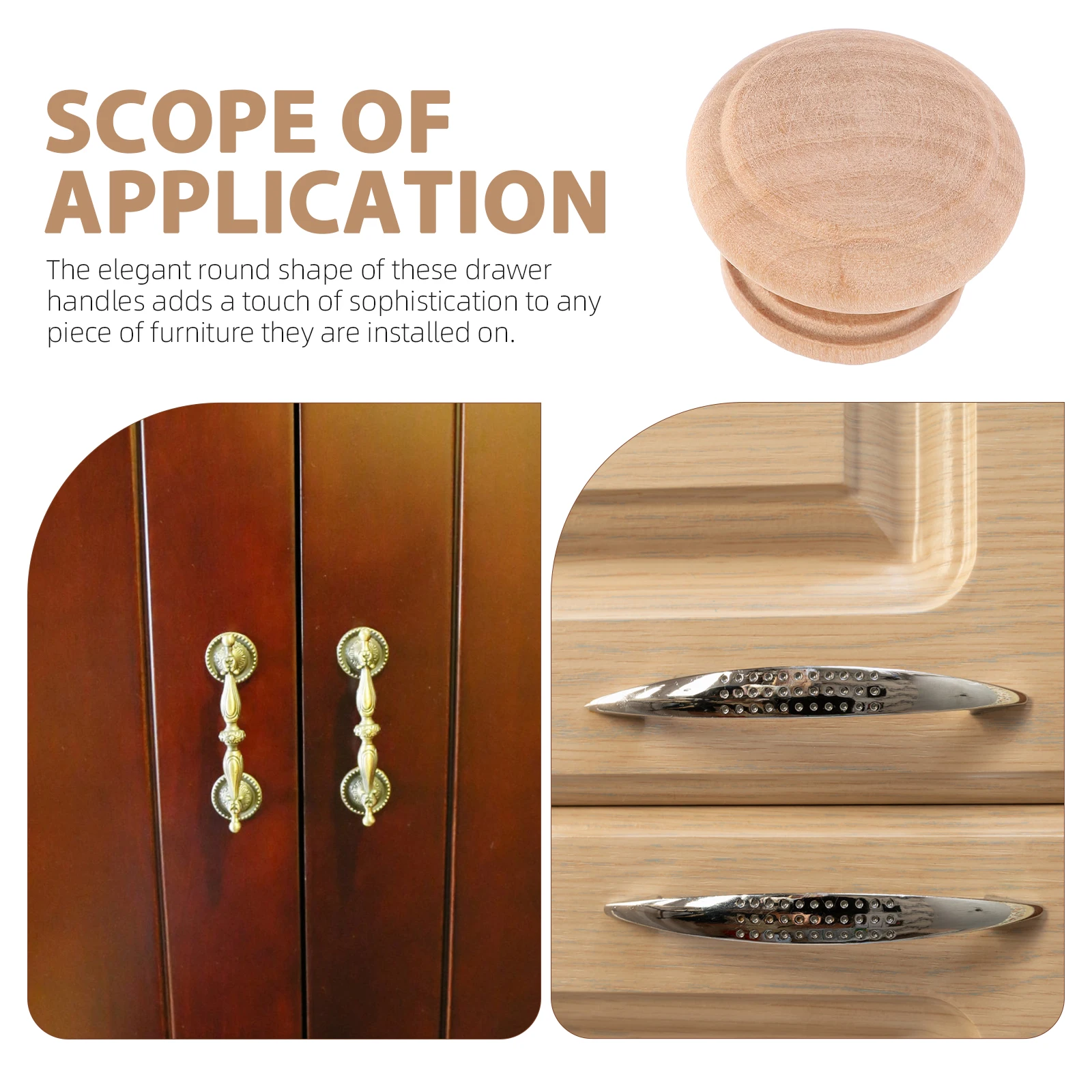 12 Pcs Cabinet Handle Kitchen Door Handles Knobs for Cupboard Pull Round Drawer Dresser