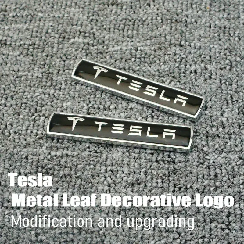 Suitable for Tesla Model 3/Y/Model S/X car leaf plate metal logo, trunk modification upgrade, logo, body labeling