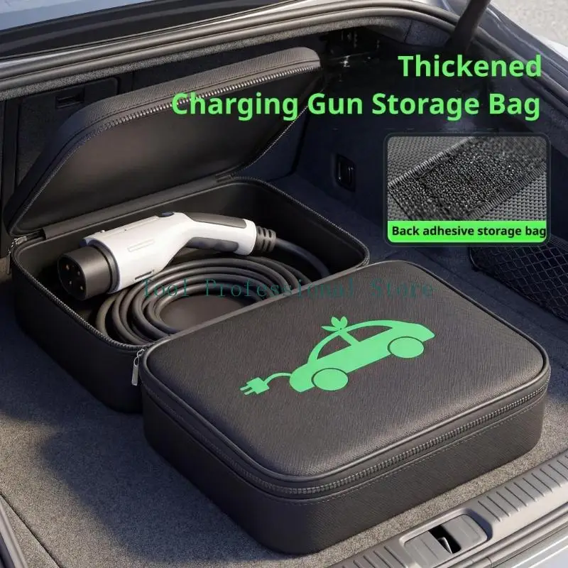 57QF Electric Vehicle Charging Equipment Carrying Case with Top Handle, Two Zippers Closure, and Waterproof Fabric