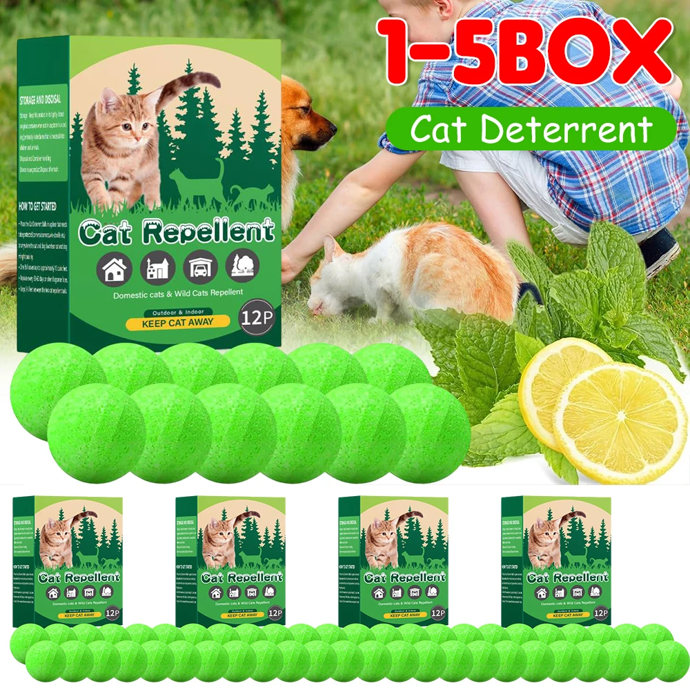1-5BOX Cat Repellent Balls Cat Deterrent Aroma Balls With Peppermint Oil Cat Deterrent Ball Dog Repellent Home Garden Supplies