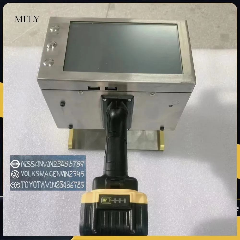 Metal Engraving Machine Handheld Wireless Punching Pin Peen XY/SD-4-12030 Code VIN Number Marking Car Frame with 2 Batteries