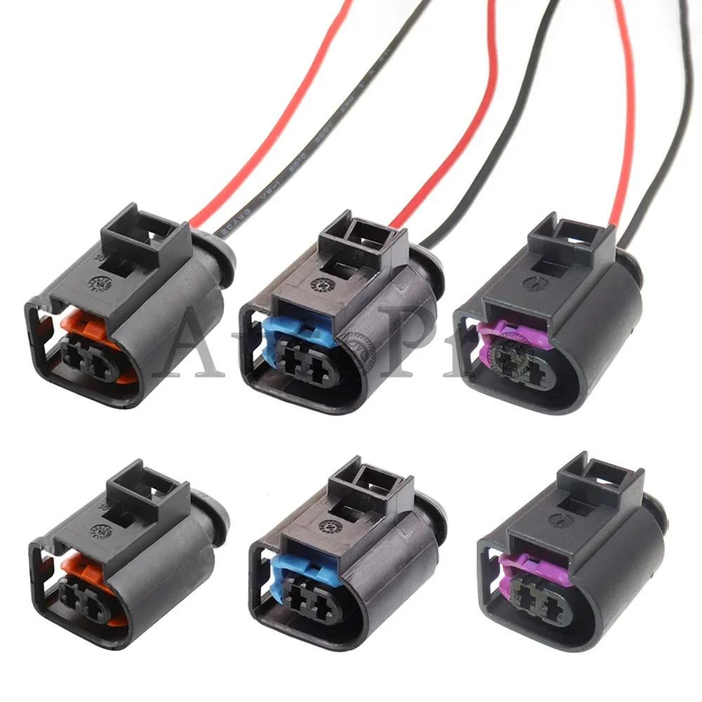 1 Juego de 2 orificios 4D0971992A 4D0971992B 4D0971992 Enchufe de coche para inyector de combustible y conector de CA para Amarok TDI Golf Passat Polo A4 A5 A6