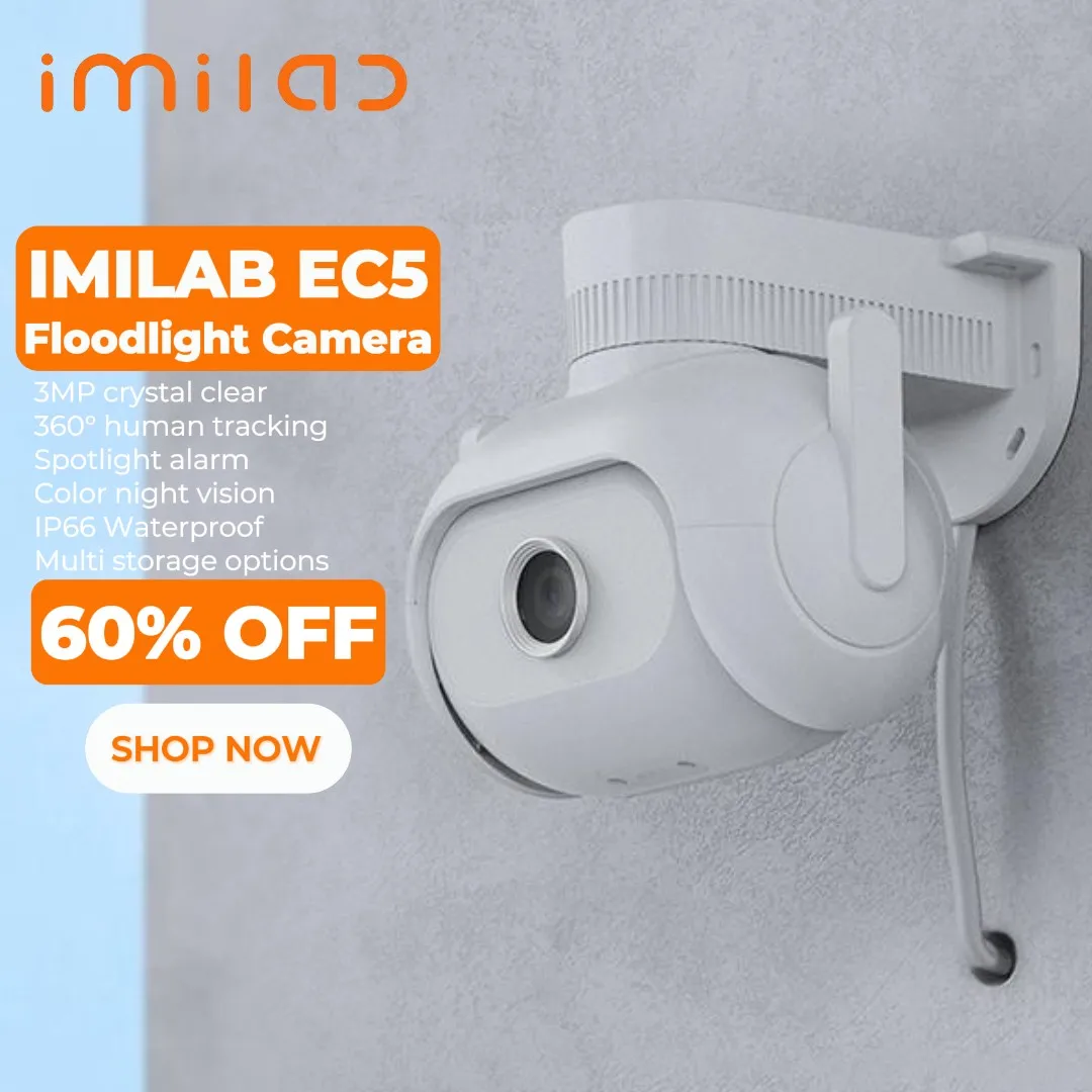 IMILAB EC5 Video Surveillance Camera Floodlight Outdoor Wifi IP 3MP Color Night Vision CCTV Cam Smart Home 360° Human Webcam