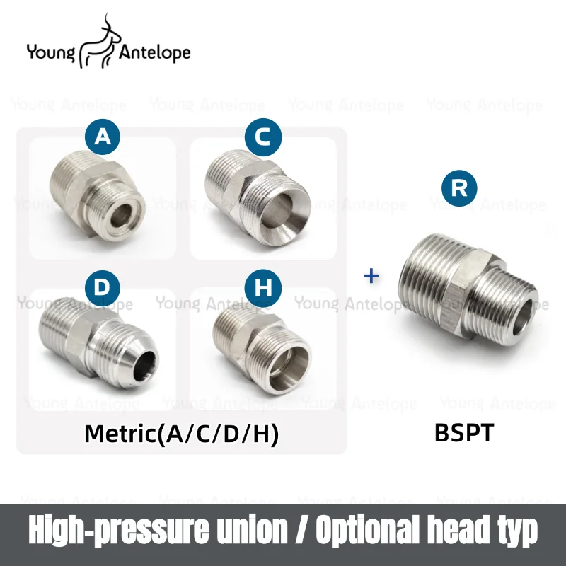 304 Stainless Steel High Pressure Hydraulic Fitting Male Straight Adapter Metric to Imperial Thread Reducer Union Pipe Connector