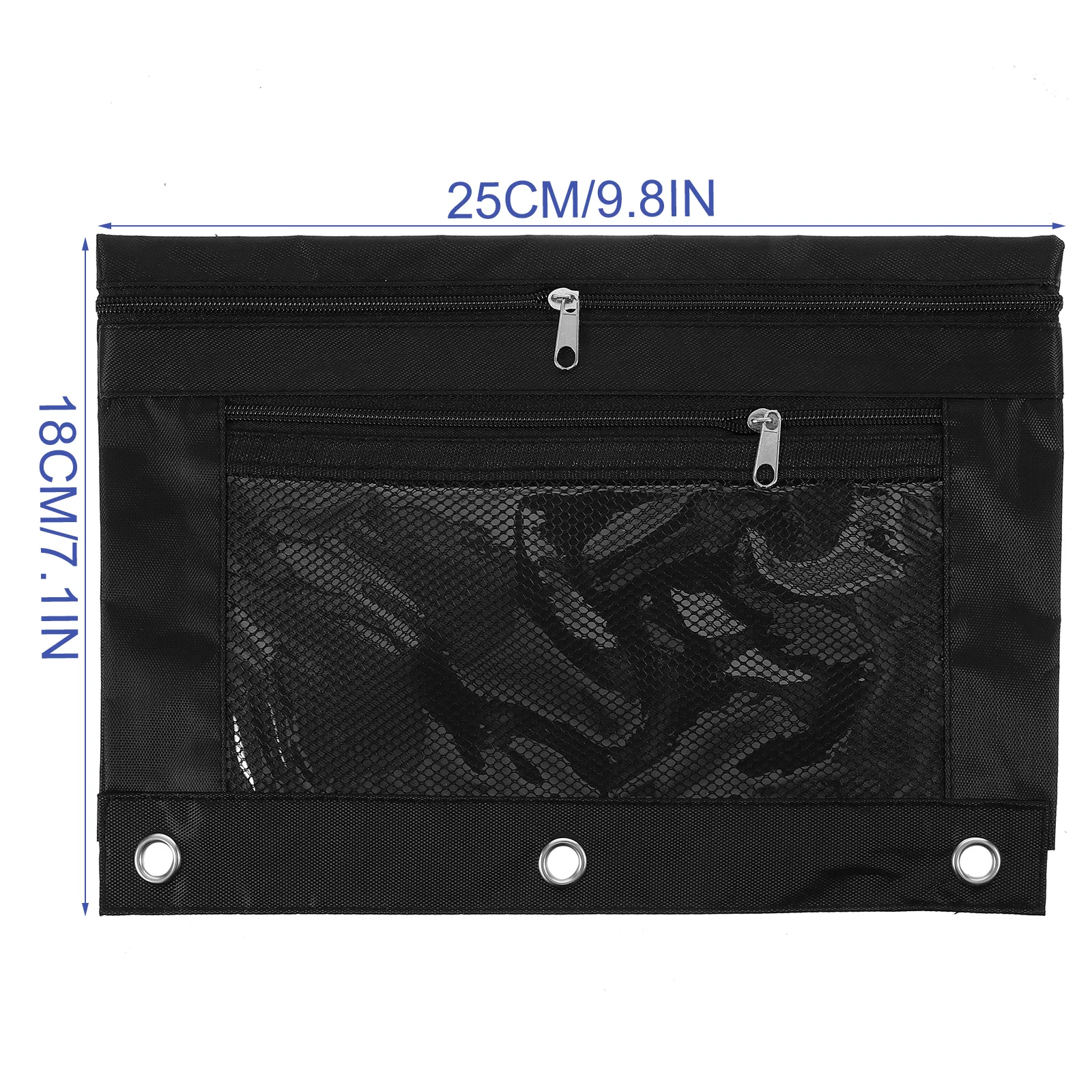 

Stylish Zipper Binder Pencil Pouch Oxford Cloth File Storage Bag For School Office Travel Lightweight Mesh Organizer