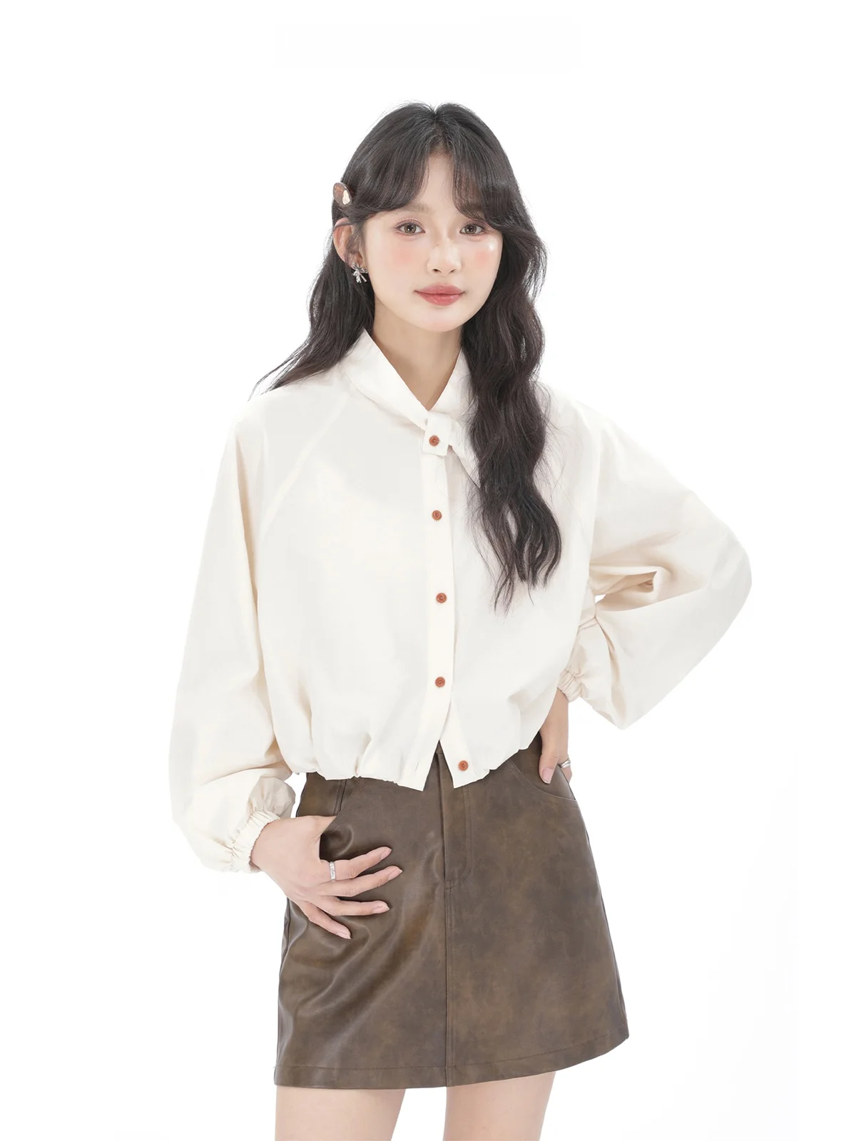 

Ele Casual Women's irt Jaet Versatile Spring Summer Design Sensation High Quali ort Outerwear Commute Sle
