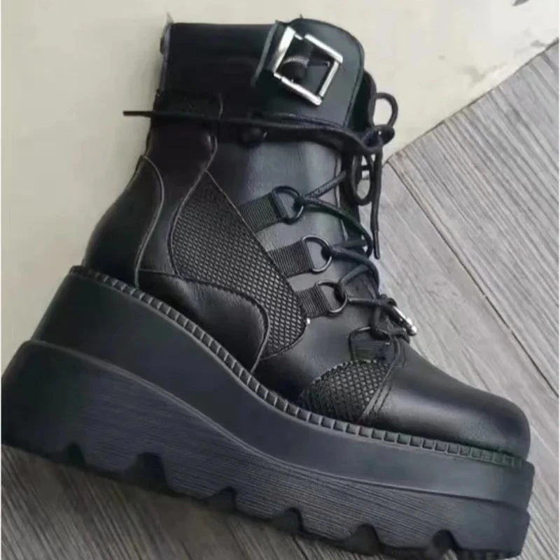 

High Quality Women's Boots New Ankle Boots for Women Wedges High Heels Platform Boots Fashion Design Zip Cosplay Shoes for Women