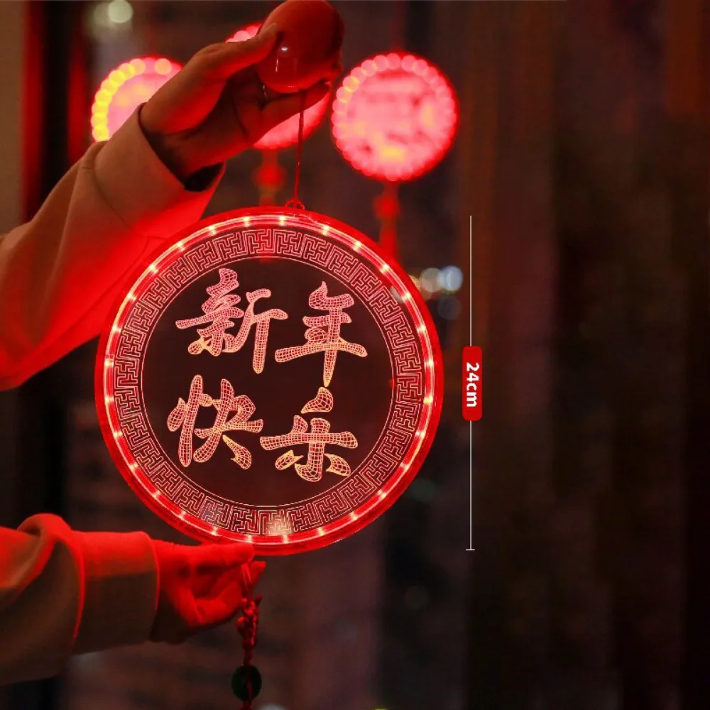 

Модный акриловый новогодний фонарь с кисточкой, подвесные светильники для удачи, красные светильники с символом Фу, Китайский Новый год