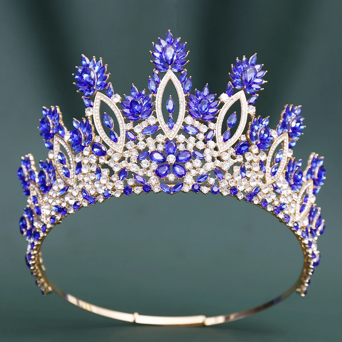 KMVEXO Luxury Queen Large Baroque Crystal Round Crown For Women Headpiece Wedding Tiaras Diadem Princess Party Hair Accessories