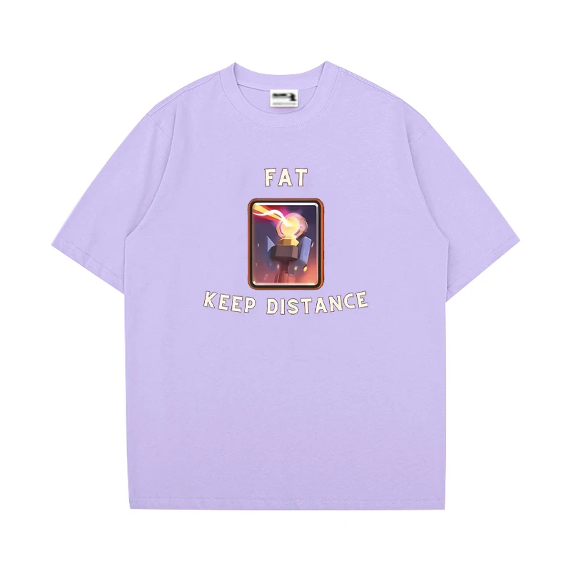 Fett Halten Abstand Gedruckt kurzarm T-shirt Männer Frauen baumwolle Oansatz Lose T shirt Sommer Lustige Mode Tops Unisex