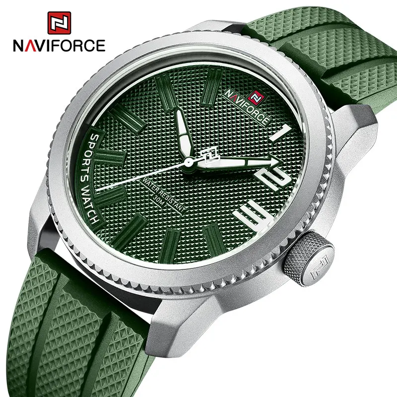 2022 NAVIFORCE Casual Watch for Men 3ATM Waterpeoof Military Sports Watches Men Silicone Band Wristwatches Relogio Masculino