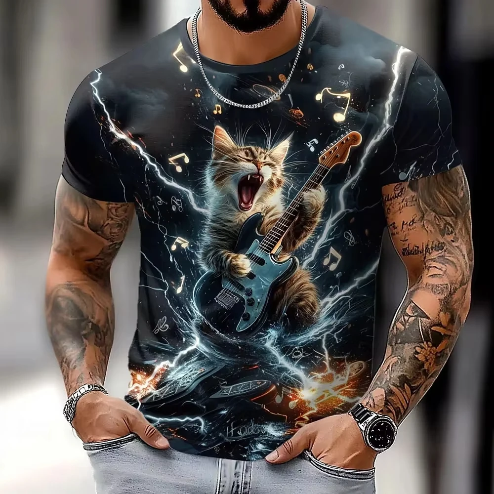 

Summer 3D Men's Tshirt Breathable Outdoor Tshirt Short Sleeve Cartoon Cat Printed T shirt Men Women T-Shirt Kid TShirt Y2k