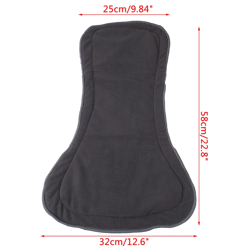 Gran oferta, almohadilla de inserción de pañal de tela de carbón de bambú para adultos, forro reutilizable, forro de pañal de 4 capas