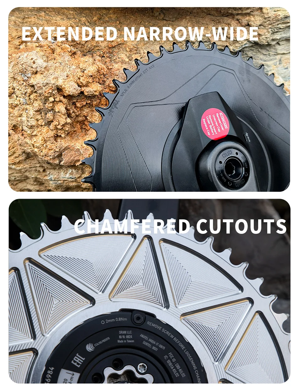 PASS QUEST Gewindekettenblatt – Kompatibel mit SRM E1 AXS Integriertem Gewinde-Spider-Leistungsmesser (Gravel 1x) – Detail 7