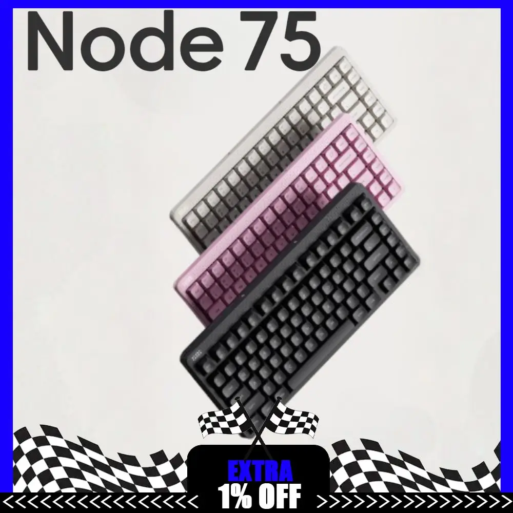 

Трехрежимная беспроводная клавиатура Nuphy Node75, структура прокладки 1000 Гц, механическая клавиатура, низкопрофильный/высокопрофильный переключатель Nano/MAX
