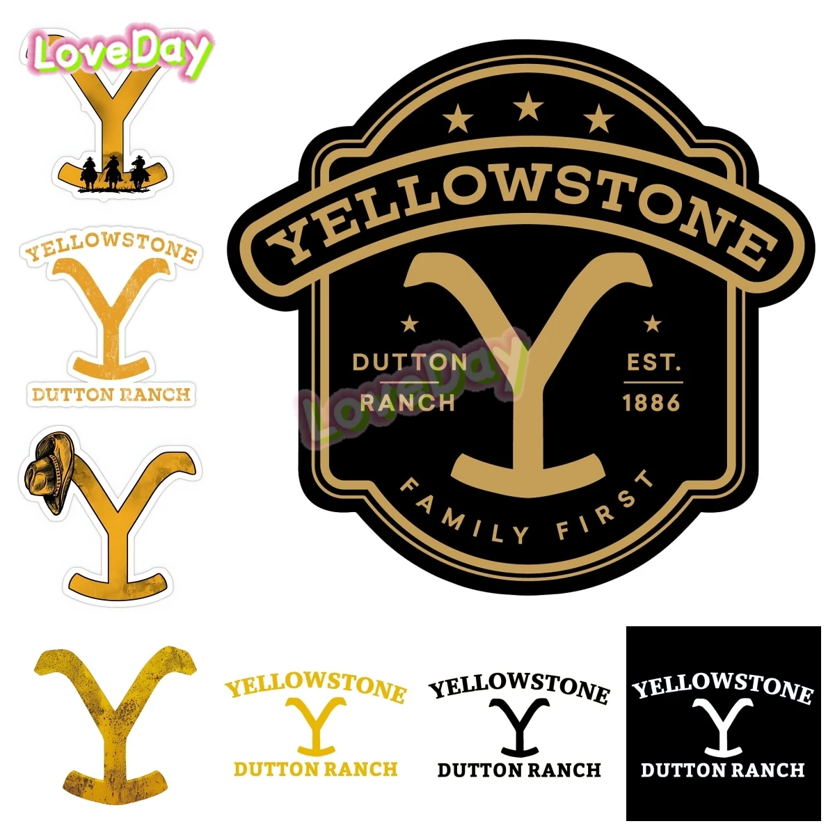 American TV Series Yellowstone‘s Dutton Family Y Logo Sticker Funny Vinyl Decorative Sticker Decals