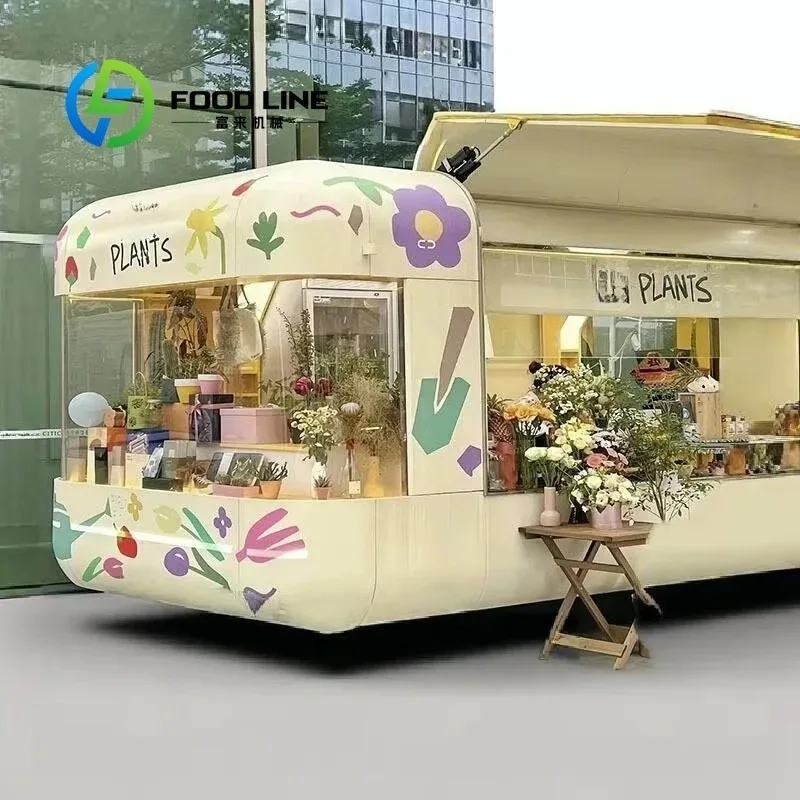 Customized Fully Equipped Stainless Steel Mobile Food Trailer Ice Cream Pizza BBQ Cart For Street Catering Business