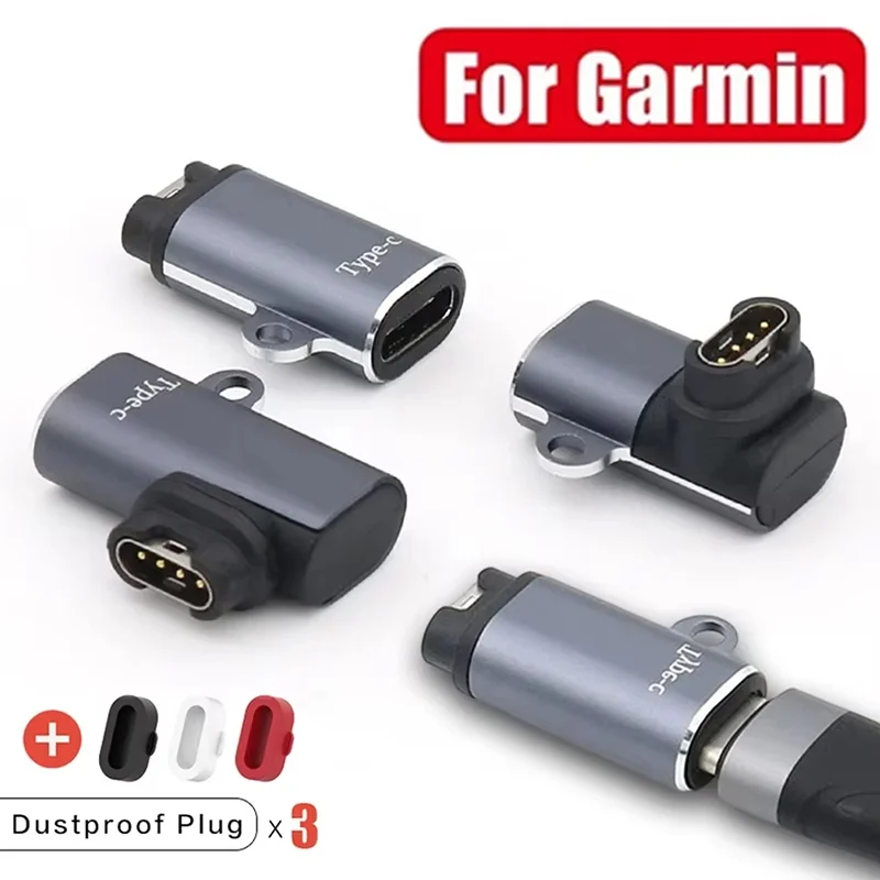 For Garmin Fenix 7X/6/6S/6X Watch Charger Micro USB Type-C 4 Pin Adapter Portable Charger Converter For Forerunner 255 955 945