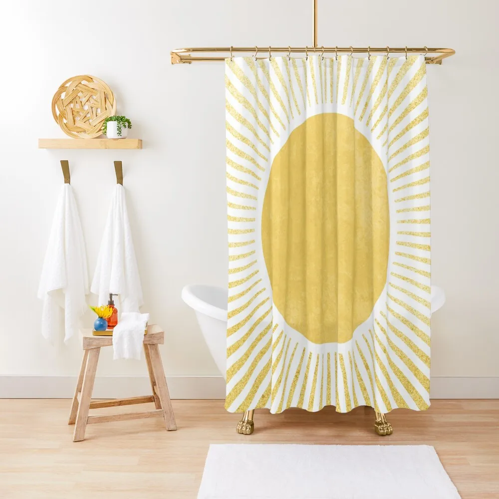 

Yellow geometric sunshine Shower Curtain Elegant Bathroom Bathroom Deco Bathroom Fabric Modern Accessories Curtain