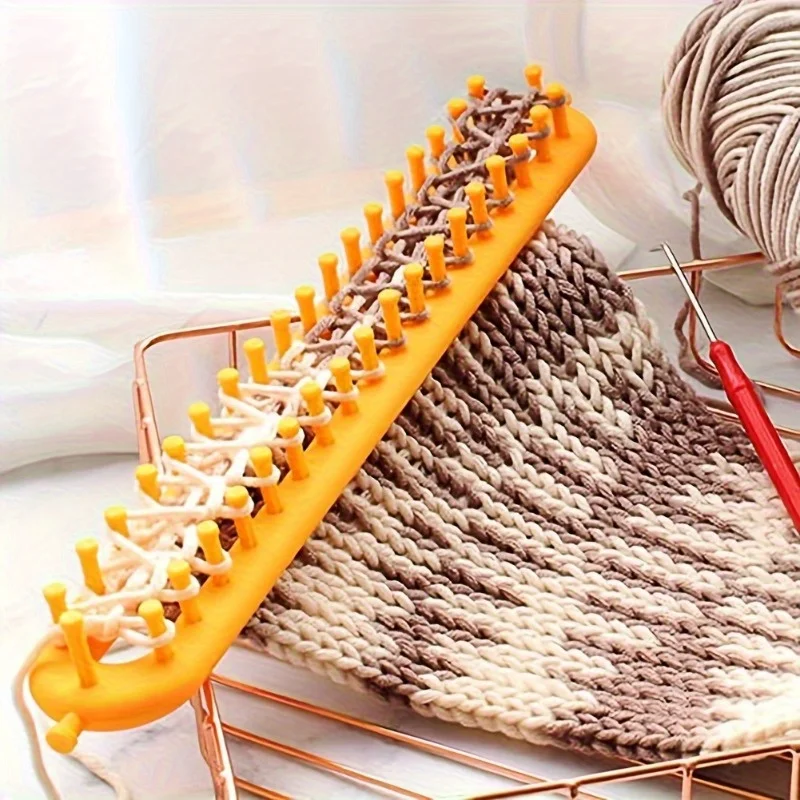1 Stück selbstgewebtes Schal-Webartefakt, DIY-Strickhandwerk, Webwerkzeug, handgefertigtes Strickset, Strickwebstuhl