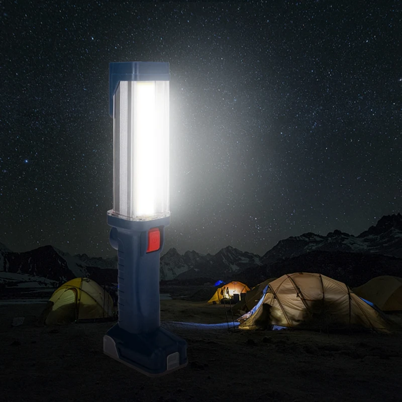 COB Work Light Torch USB Rechargeable LED Work Light Magnetic COB Lanterna Hanging Hook Lamp For Car Repair, Camping