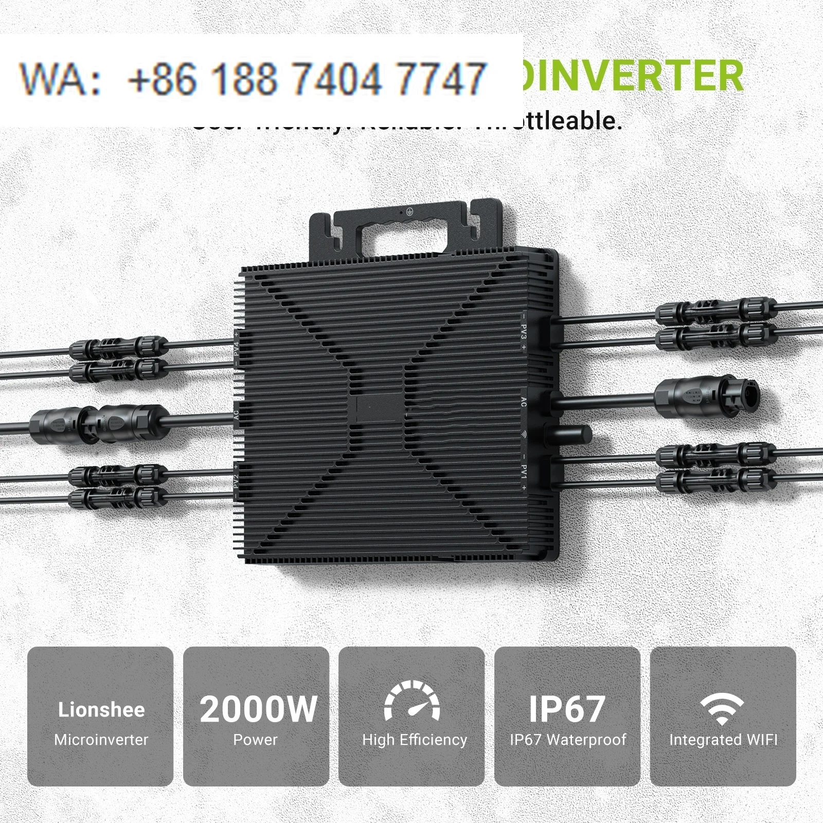 NEP BDM-1200/1600-LV Solar Photovoltaic Micro Inverter 1200W/1600W Single Phase WiFi DC AC Conversion MPPT Controller 380V
