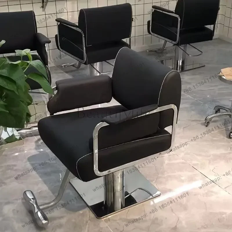 LJY Delicacy Beauty Barber Chair Luxury Comfortable Portable Swivel Design Salon Chair Vintage Elastic Silla Barberia Salon Chai