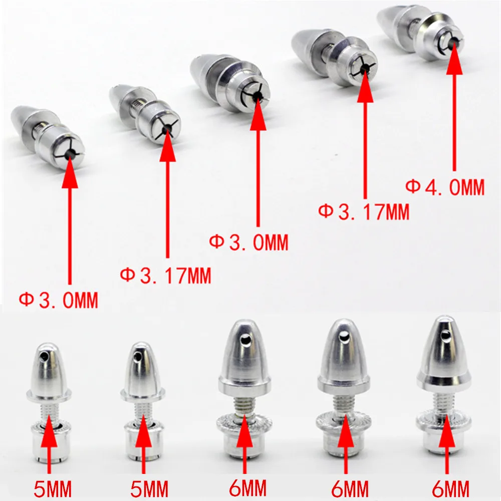 Aluminiowy pocisk ze śmigłem Adapter Prop uchwyt stały 3.0/3.17/4.0/5.0mm M5/M6/M8 dla RC samolot Spinner Quadcopter części silnika