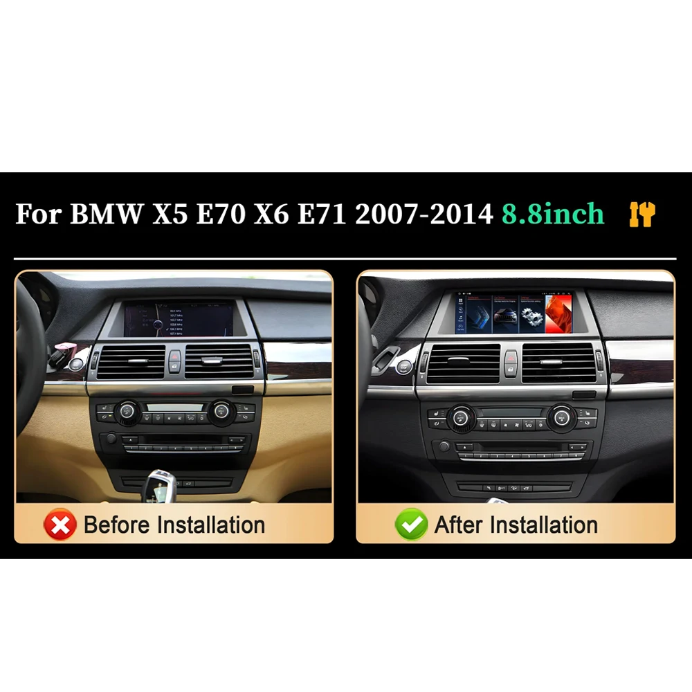 8.8 inch Android 15 For BMW X5 E70 X6 E71 E72 2008 - 2013 Car Radio GPS Wireless Carplay Auto BT Carplay Qualcomm Video Tools view 2