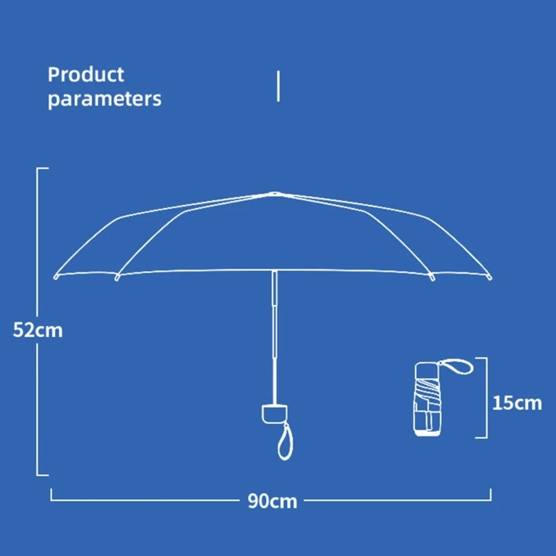 Mini Pocket Umbrella Sun and Rain Small Umbrellas Lightweight Travel Parasol UV