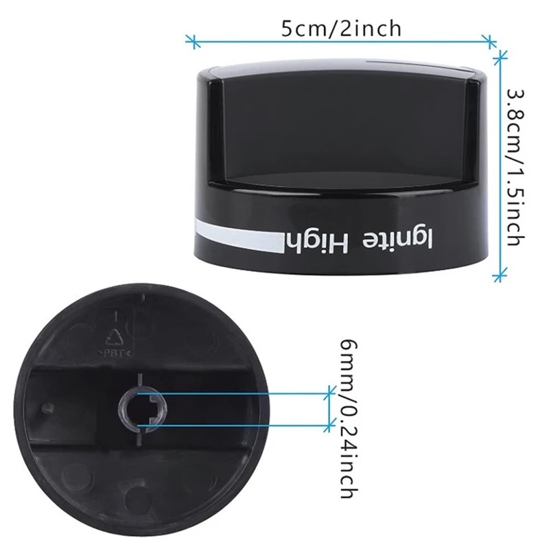 4X W10339442 Stove Knob, Cooktop Surface Burner Control Knobs Black Replacement Spare Parts Accessories WPW10339442 PS11753188