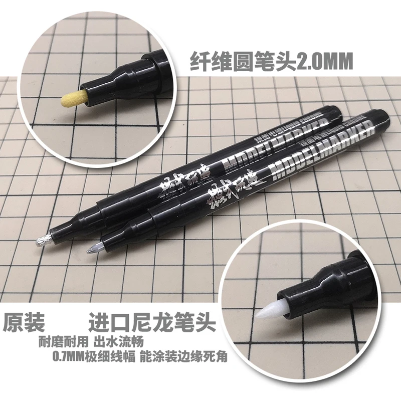 

MSWZ Electroplated Silver Marker Assembled Mecha Figure Oil-colored Refinish Paint Mirror Marker MS041