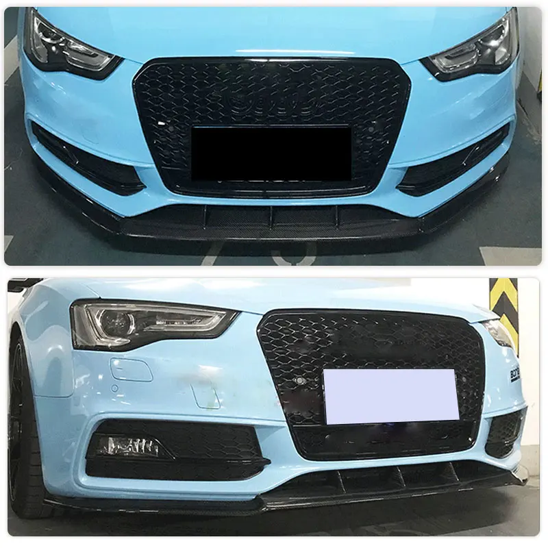 Full Carbon Fiber Car Front Bumper Lip Spoiler for Audi A5-Sline S5 B8.5 Sedan 2012-2016 Front Lip Chin Apron Body Kits FRP