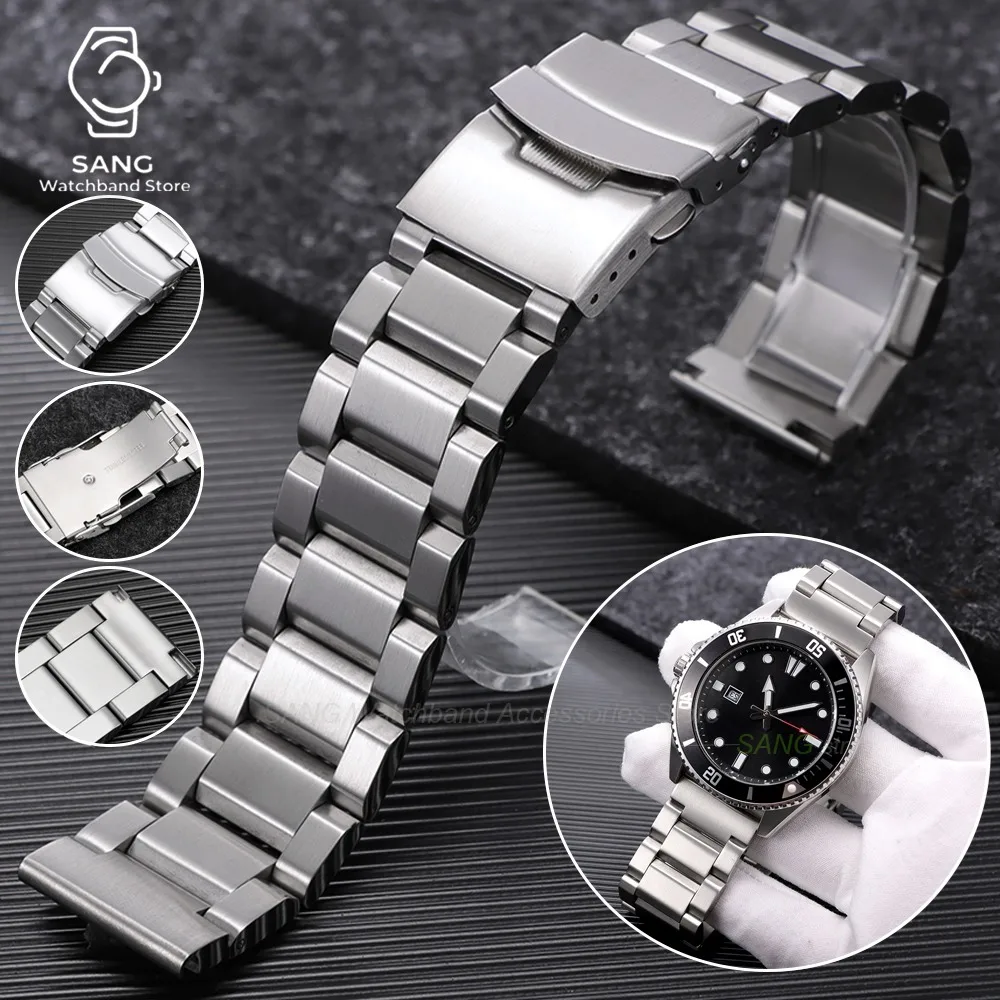 18mm 19mm 20mm 21mm 22mm 24mm 25mm Luxus-Edelstahl-Uhrenarmband Business-Uhrenarmband für Seiko Herren Sportarmband Zubehör