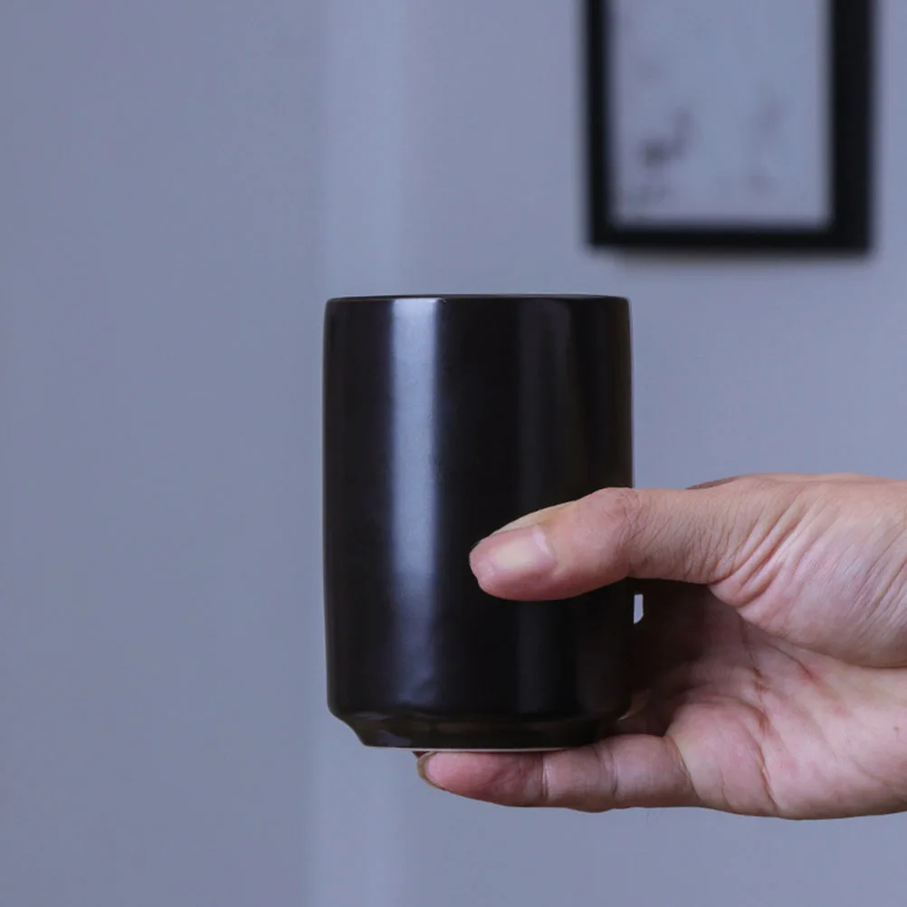 

2Pcs Ceramic Straight Cup High Grade Material Non Slip Design Tea Serving Cups Multi Purpose Home Kitchen Mug